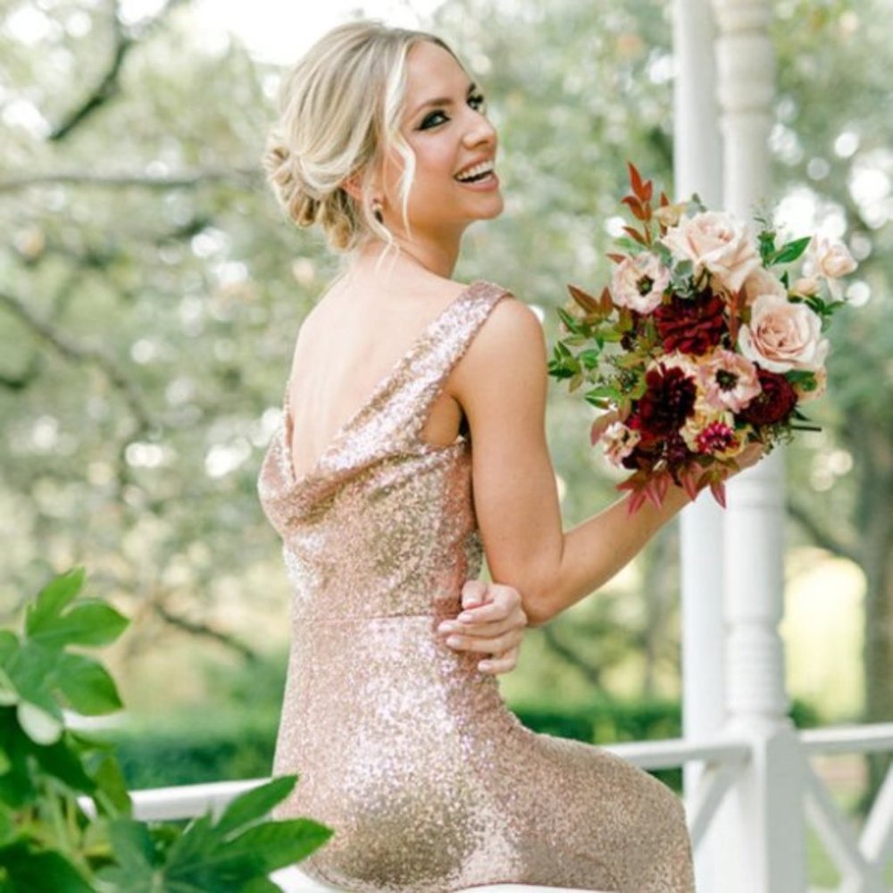 Dakota Revelry Sequined Dress - Rose Gold